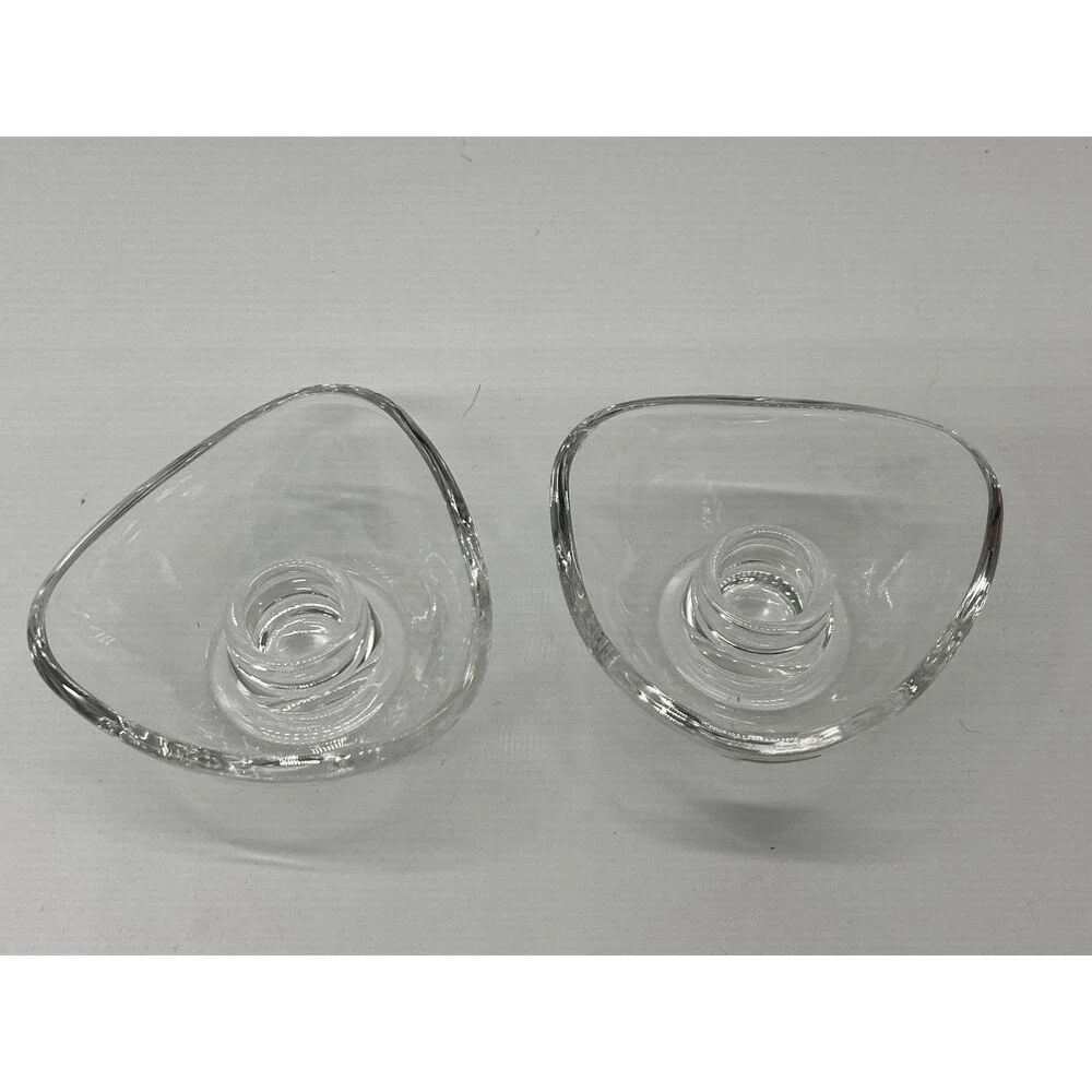 Marc Aurel Lead Crystal Candle Holders Set Of 2 Clear Germany Decor